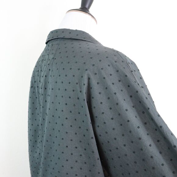 Soft Surroundings Size 1X Dotted Button Down Shirt Dolman Gray - Picture 5 of 10
